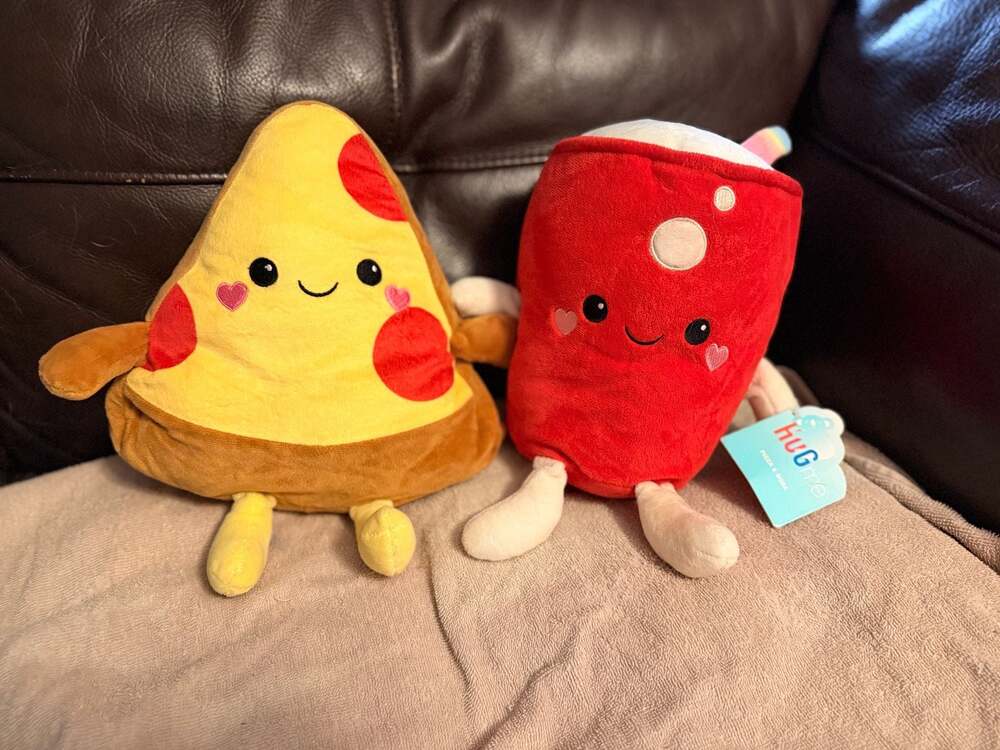 Walgreens Hug Me Stuffed Plush Pizza and Soda Pop Toy 12" NEW Valentine's Day